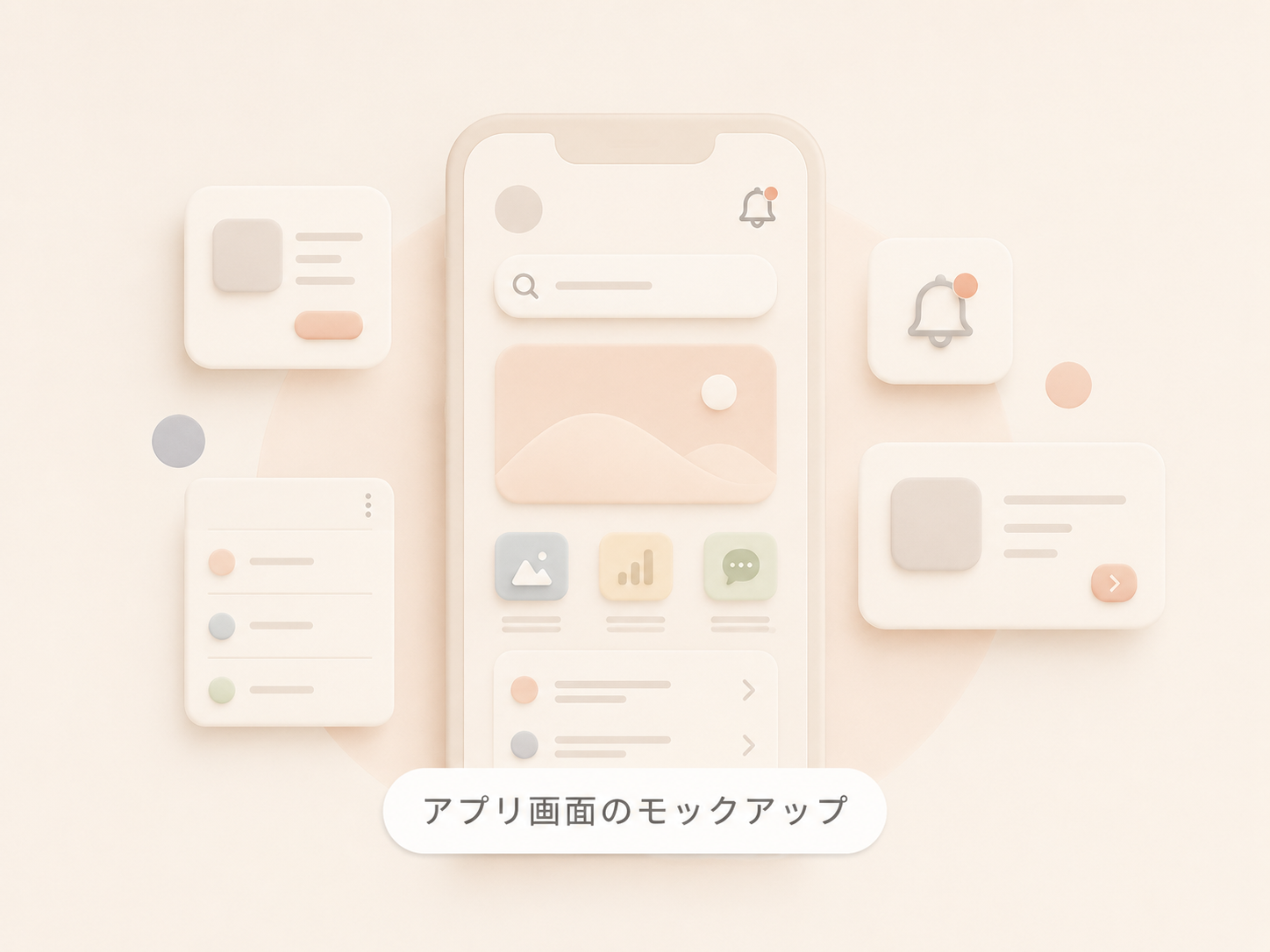 アプリ画面のモックアップ